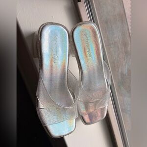 JEFFREY CAMPBELL Iridescent Slide Sandals